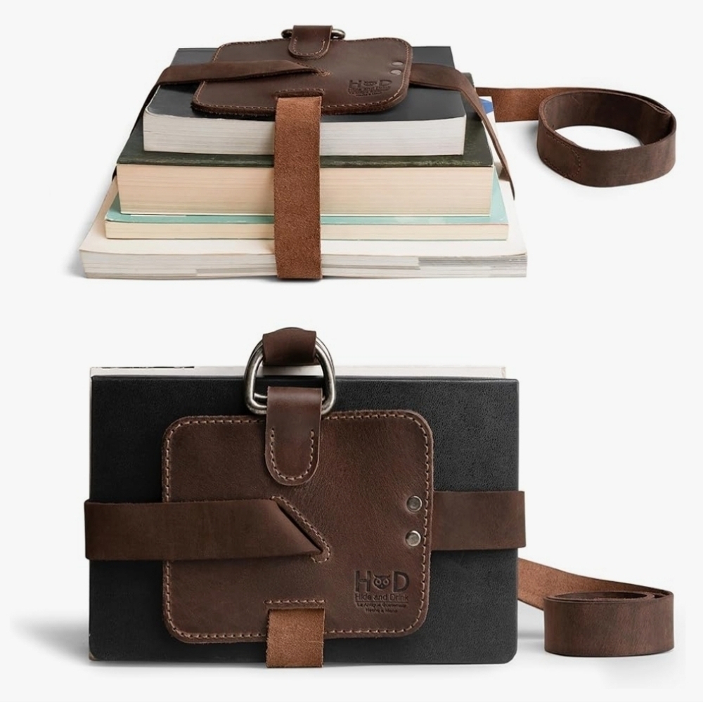 Hide & Drink Adjustable Leather Book Strap Carrier Shoulder Carry Reader
